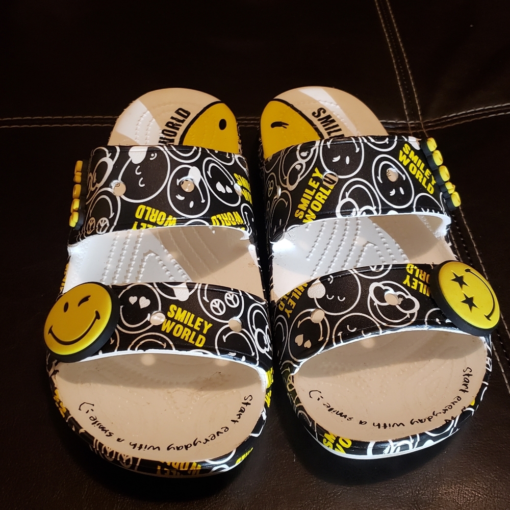 Smiley World Croc Sandals with Charms